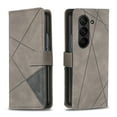 thumbnail image 4 of SaniMore for Samsung Galaxy Z Fold 5 (7.6" 2023) Case, PU Leather Magnetic Clsap Adjustable Flip Stand Card Slots & Cash Pocket Shockproof TPU Shell Business Vintage Wallet Cover, Gray, 4 of 9
