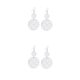 thumbnail image 1 of Qarigey 1 par de pendientes de mujer, aro de gancho, flor, círculo, gota de oreja, cumpleaños, compromiso, joyería nupcial para niñas, Plata 2Conjunto, 1 of 6