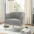 thumbnail image 6 of Andeworld Upholstered Accent Chair with Gold Metal Legs (Grey), 6 of 7