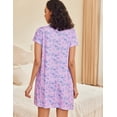 thumbnail image 4 of Ekouaer Women Nightgowns Short Sleeve Sleepwear Soft Pajama Dress Sleep Shirt Nightshirt, 4 of 5