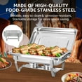 thumbnail image 4 of PRIJESSE 2 Pack 9QT Chafing Dish Buffet Set Rectangular Stainless Steel Buffet Catering Warmer Set for Gatherings Banquets, Buffets, Weddings, 4 of 8