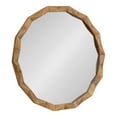 thumbnail image 5 of Kate and Laurel Endicott Modern Geometric Round Wall Mirror, 26 Inch Diameter, Natural Rustic, Transitional Faceted Wood Circle Mirror for Use as Bathroom Mirror for Over Sink or Cute Nursery Mirror, 5 of 9