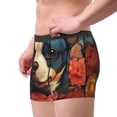 thumbnail image 2 of Sikiie Vintage Colorful Flower French Bulldog Print Men's Boxer Briefs, Elastic Waistband Boxer Briefs Leggings-X-Large, 2 of 5