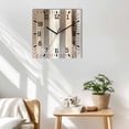 thumbnail image 3 of Brown Grey Wooden Wall Clock Silent Non Ticking, Abstract Neutral Textured Modern Minimalist Square Wall Clocks Battery Operated, Decor Clock for Home Office, Living Room, Kitchen, 12 Inch, 3 of 9