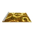 thumbnail image 2 of Ahgly Company Machine Washable Indoor Rectangle Oriental Yellow Modern Area Rugs, 2' x 5', 2 of 4