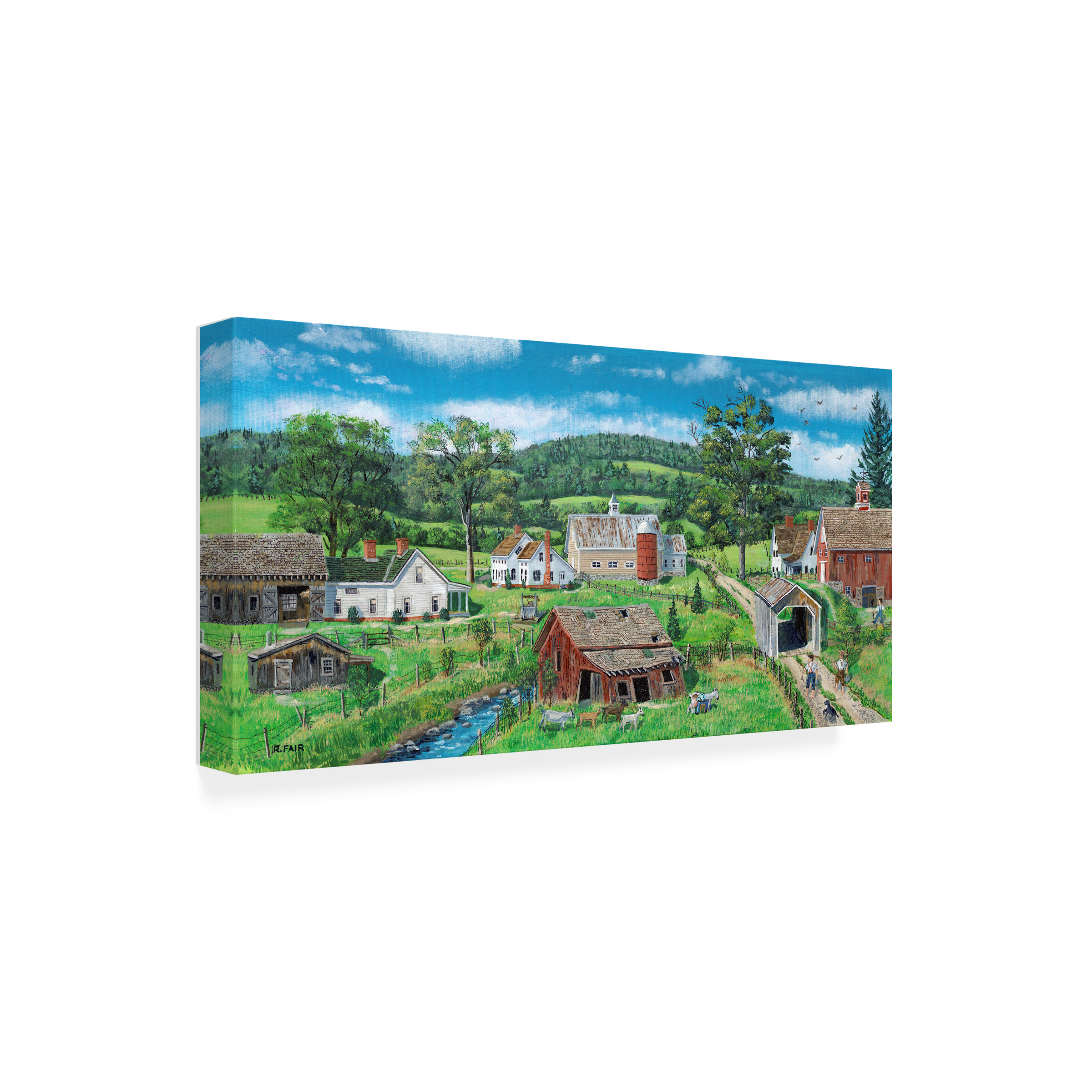 Canvas Wall Art - Bob Fair 'The Old Goat Barn' Wall Art for Living Room, Bedroom, or Office DÃ©cor by Trademark Fine Art - 32 x 16 Inches