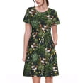 thumbnail image 1 of Easygdp Mallard Ducks And Water para Vestido Transpirable de Mujer, Vestido Suelto de Manga Corta con Pliegues y Bolsillos para el Verano, 1 of 6