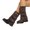 Coffee, variant on Women's Chunky Heel Mid Calf Boots, Belt Buckle Suede Platform Leather Boots with Breathable Lining and Lightweight Sole, Trendy Footwear for Daily Leisure