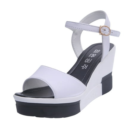 

Women Wedge Heel Platform Sandals Platform Sandals Fashion Versatile Fish Mouth Breathable Wedge Heel Slippers Sandals Linen