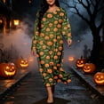 thumbnail image 5 of SELONE Plus Size Nightgowns for Women Long Maxi Sleepshirt Pumpkin Skeleton Long Sleeve Nightshirt Halloween Loungewear, 5 of 8