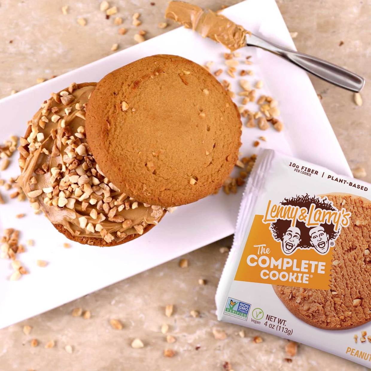 Lenny & Larry's The Complete Cookie, Peanut Butter, 4oz, 12 Ct