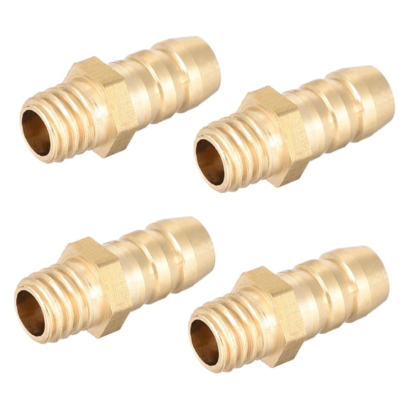 Brass Fitting Connector Metric M6x1 Male to Barb Hose ID 6mm 4 pcs