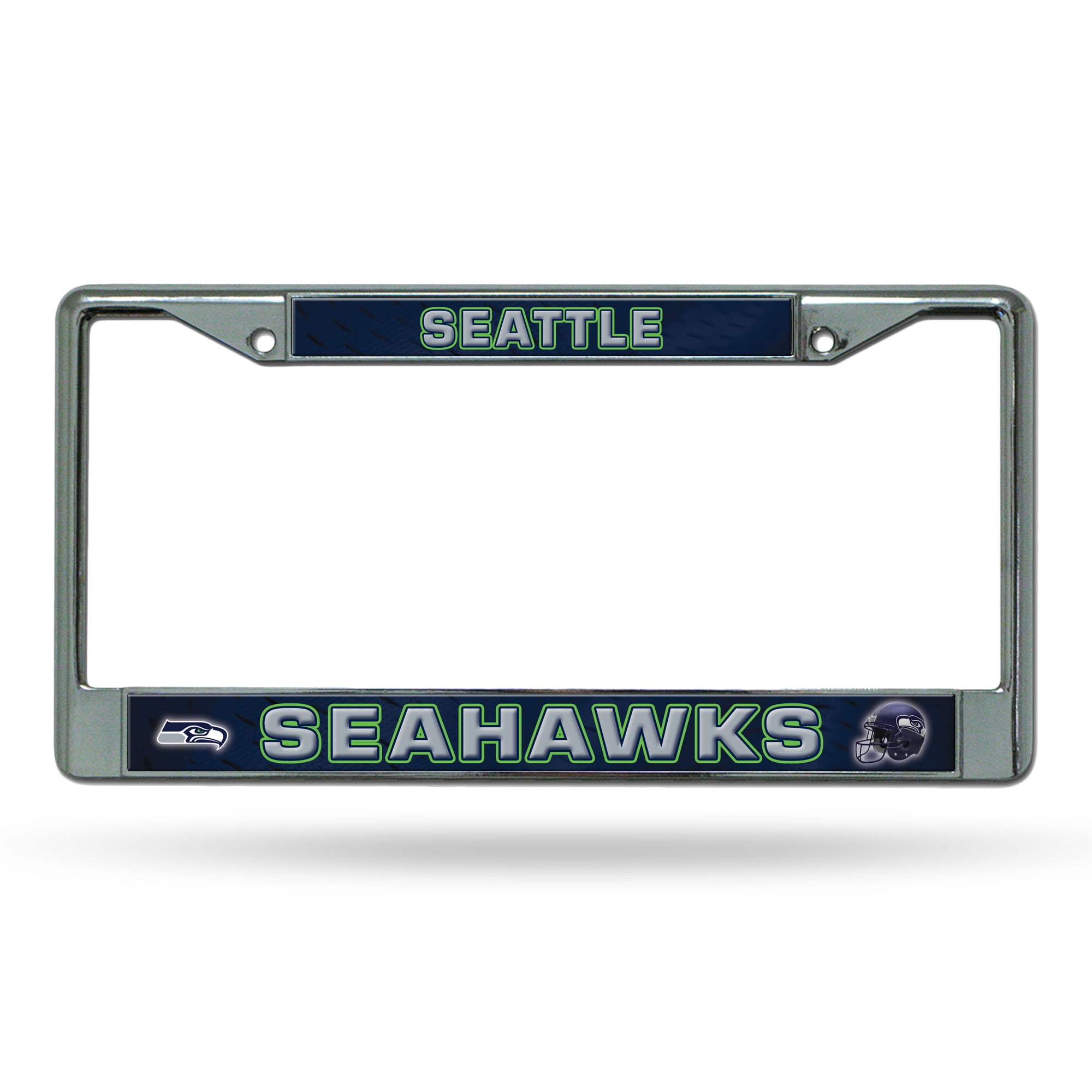 Seattle NFL Seahawks Chrome Metal License Plate Frame
