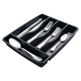 Flatware Storage Case with PVC Lid 5 Compartment Foldable Utensil
