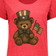 thumbnail image 4 of Inktastic Patriotic Teddy Bear Vintage American Flag Hat Women's Plus Size T-Shirt, 4 of 5