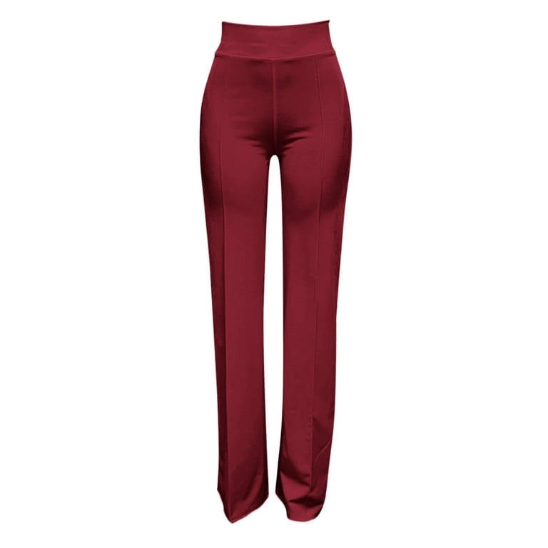 Women's Fashion Dress Pants Womens Black Work Pants Solid Stretch High  Waist Zipper High Waist Straight Pants With Pocket Trousers winter clothes  for women 