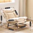 thumbnail image 3 of Keerffo Rocking Chair with Footrest,Corduroy Upholstered Lazy Recliner Lounge Chair, Single Sofa for Living Room, Rubber Wood Legs, 3 of 9