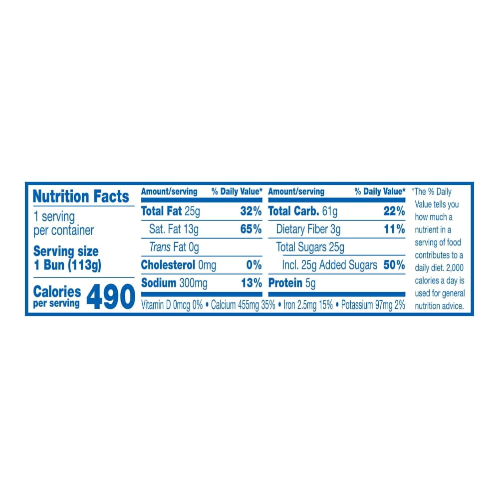 HOSTESS Jumbo Iced Honey Bun, Single Serve 1 ct / 4.75 oz - Pack of 2