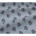 thumbnail image 5 of oneOone Viscose Jersey Light Grayish Blue Fabric Floral Block Quilting Supplies Print Sewing Fabric By The Yard 60 Inch Wide, 5 of 5