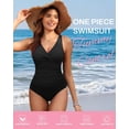 thumbnail image 3 of SOMER Women’s One Piece Swimsuit Tummy Control Bathing Suit Push Up Full Coverage Slimming Swimwear Black XL, 3 of 10