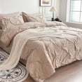 thumbnail image 3 of Juego de ropa de cama Maple&Stone Queen, 7 piezas, color beige Pintuck, 3 of 6