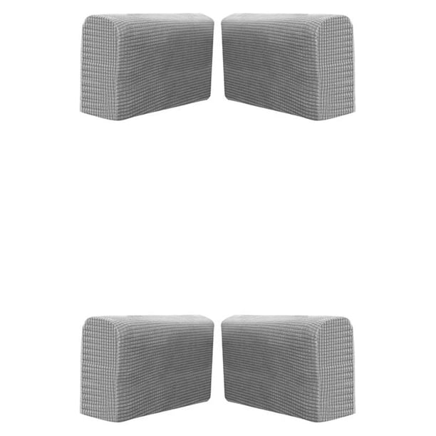 Bewildely Funda elástica para brazo de sofá, 2x brazos, fundas antideslizantes de ajuste elástico, sofá de poliéster, reposabrazos más gris claro 2Conjunto
