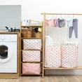 thumbnail image 2 of Sea Team Collapsible Canvas Fabric Laundry Hamper with Handles, Cylindric Waterproof Storage Basket, Closet Organizer, 19.7 x 15.7 Inches, Pink Dot, 2 of 6
