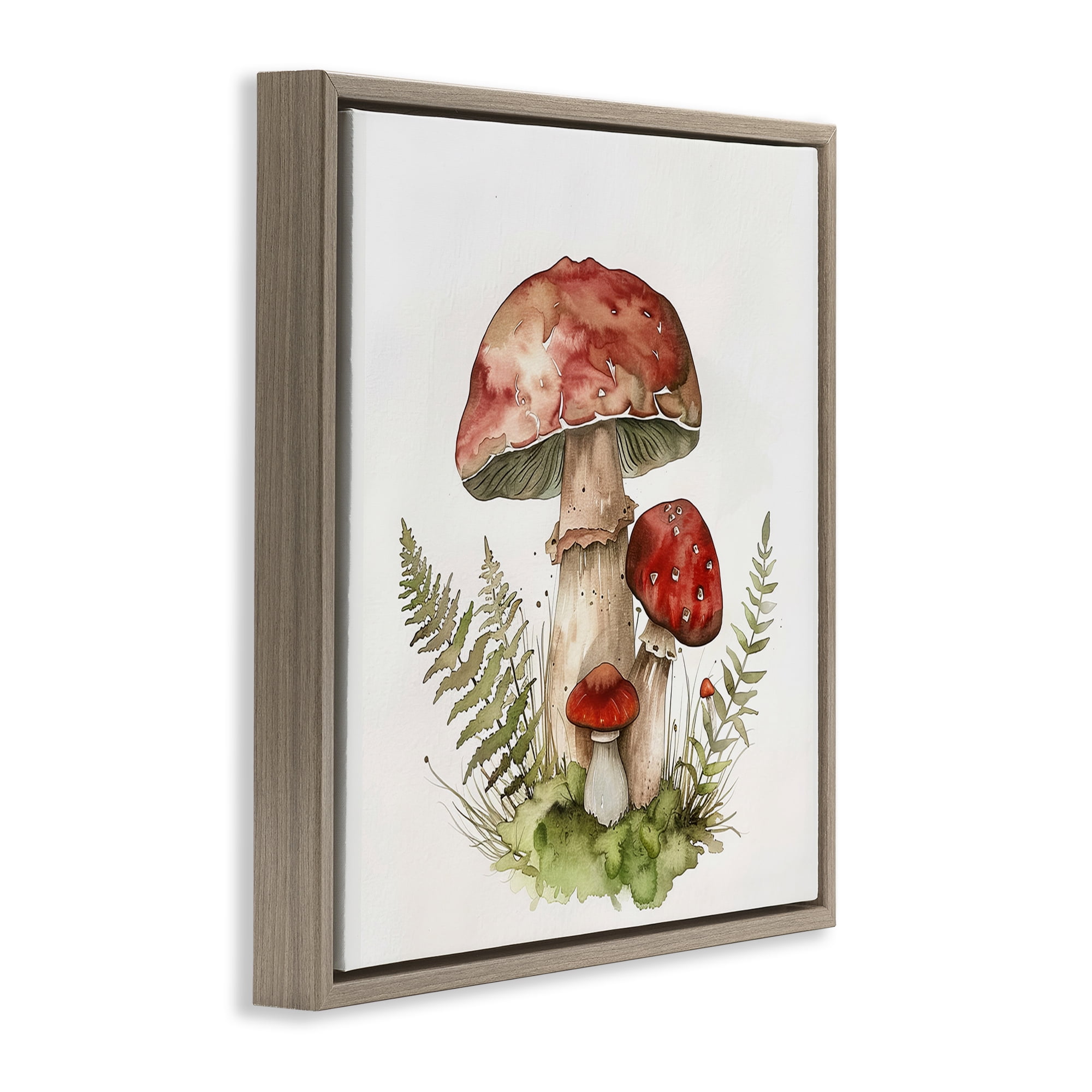 Stupell Industries Enchanted Forest Floor Plants & Flowers Painting Brown Floater Framed Canvas Art Print Wall Art, 18 x 18