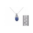 thumbnail image 3 of RYLOS Necklace Sterling Silver Designer Necklace Gemstone &  Diamonds Pendant 18" Chain 9X7MM Blue Star Sapphire September Birthstone Womens Jewelry Silver Necklace For Women, 3 of 7