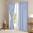 thumbnail image 3 of Manfei Classic Stripe Blackout Curtains,Modern Geometric Curtains Pack of 2 (42x84 Each), Light Blue White, 3 of 6