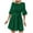 Green womens dresses, variant on Wycnly Womens Dresses Fashion Flared Sleeve Solid Elastic Waist Swing A Line Mini Dresses with Belt Summer Plain Crewneck Elbow-Length Formal Short Dress Green s