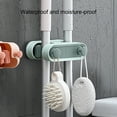 thumbnail image 4 of Dream Lifestyle Mop and Broom Holder , Wall Mount Creative Cleaning Tools , Self Adhesive Broom Gripper Holds with 2 Rack Slots and 2 Hooks for Kitchen Garage Garden and Office, 4 of 8