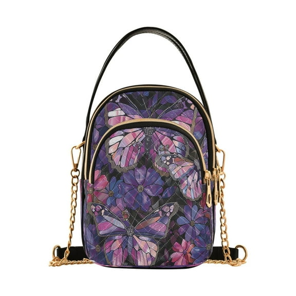 Cross Body Fashion Shoulder Waist Purse Bags Stained Glass Flutter Pocket Handbags