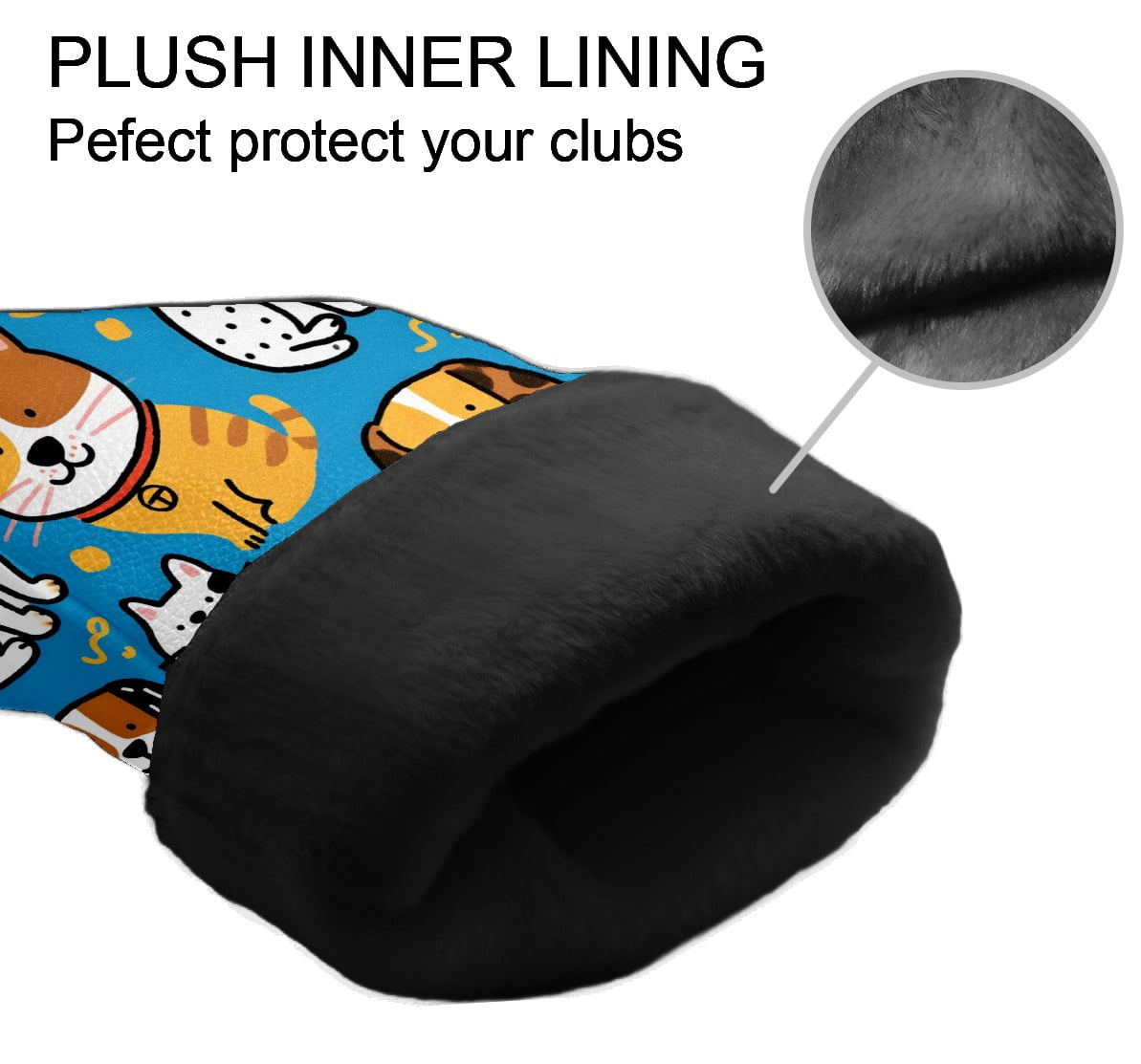 Golf Club Covers, Blue Pets Premium PU Leather Driver Hybrid Putter Head Covers with Velvet Lining, Waterproof Golf Gifts for Men Women