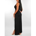 thumbnail image 4 of HLSOHJP Women's Double Slit Maxi Tank Dress Sleeveless Deep V-Neck Low Cut High Split Cover Up Long Bodycon Wrap Dress, 4 of 6