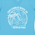 thumbnail image 4 of Inktastic Summer Vacation Mode Cape Charles Beach Virginia Women's V-Neck T-Shirt, 4 of 5