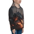 thumbnail image 3 of Easygdp Fiery Black Dragon Attack Boys Hoodie Kids Sweatshirt Youth Pullover With Hood-Small, 3 of 6