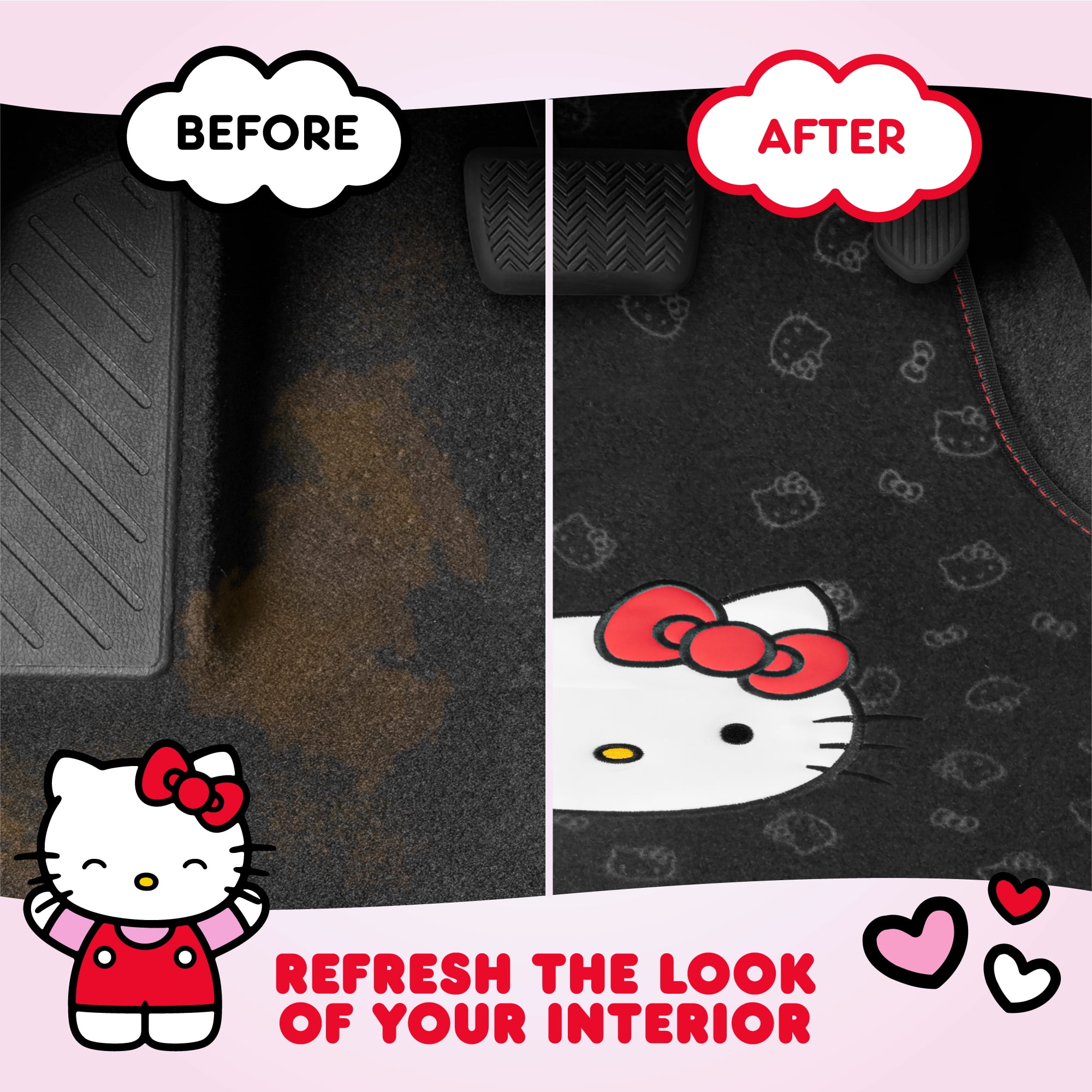 Hello Kitty Carpet Car Floor Mats - Universal Fit for Cars, SUVs & Trucks