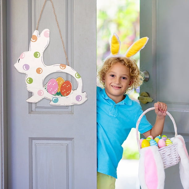 Letrero Para Colgar En La Puerta De Jesús Puerta de Pascua, adorno de Jesús, señal de puerta delantera de madera, forma redonda, puerta de casa de Año Nuevo