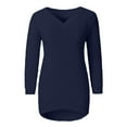 thumbnail image 4 of BLVB Women's Fuzzy Fleece Tops Long Sleeve V Neck Sweater Casual Plain Soft Warm Pullover Fall Winter Clothes, 4 of 7