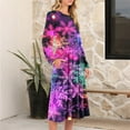 thumbnail image 5 of Women's Christmas Printed Fashionable Loose Round-Neck Dress, Holiday Print, Casual Wear, Retro Style, Comfort Fit, Everyday Dress, Festive,Purple,XL, 5 of 5