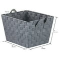 thumbnail image 3 of Home Basics Polyester Woven Strap Open Bin, Grey, 3 of 6