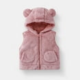 thumbnail image 2 of Cami Tank Thermal Fuzzy with Hood Plain Outfit for Children Boy Girl Fall Winter Sleeveless Fleece Lined Sherpa Loose Fit Jacket Hoods Outfit Child Zip Up 2026 5 Years, 2 of 5
