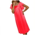 thumbnail image 5 of HomeGardon Nightgowns for Women,Summer Dresses Women's Solid Color Ice Silk Home Dress Nightdress, 5 of 5