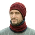 thumbnail image 4 of SPRING PARK 2Pcs/Set Men Winter Knitted Outdoor Soft Plush Lining Beanie Hat Cap + Scarf Neck Warmer Set, 4 of 4