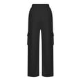 thumbnail image 4 of ZZwxWA Women High Waisted Drawstring Wide Leg Cargo Pants 2025 Trendy Casual Baggy Joggers Pants with Pockets, 4 of 6