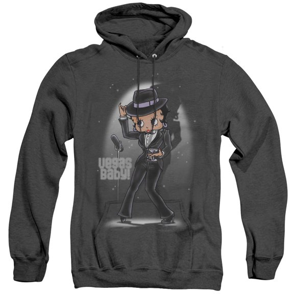 Betty Boop Vegas Baby Adult Heather Hoodie Sweatshirt Black