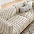 thumbnail image 2 of Modway Conjure Channel Tufted Upholstered Fabric Loveseat in Black/Beige, 2 of 11