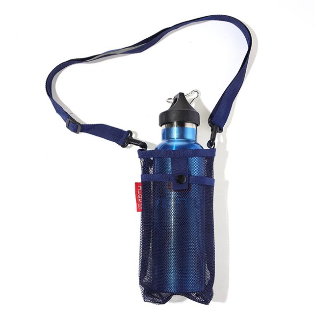 Portabotellas de Agua perfecl malla de Nailon Con 2 bolsillos bolsa para botellas de agua azul oscuro