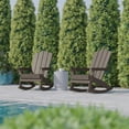 thumbnail image 6 of BizChair Adirondack Rocking Chair with Cup Holder, Weather Resistant HDPE Adirondack Rocking Chair in Brown, Set of 2, 6 of 12
